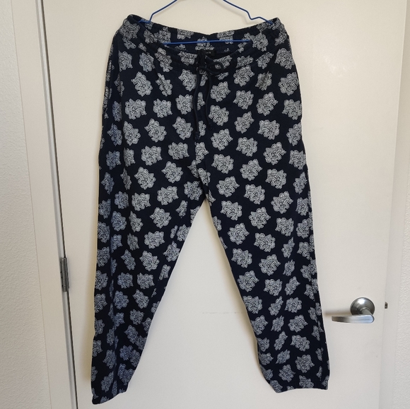 J. Crew University Terry Drawstring Sweatpants in Paisley Bunch Navy Blue - Picture 3 of 7
